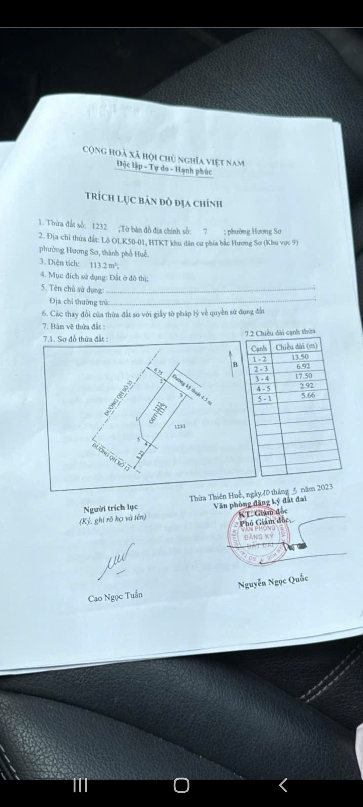 Bán đất khu quy hoạch bắc Hương Sơ ( chính chủ)