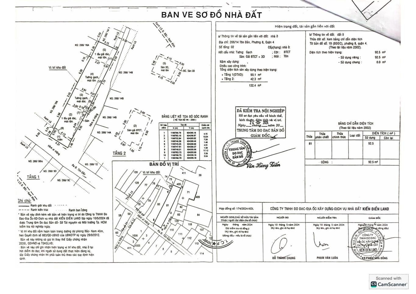 Bán nhà 92.4m² có sẵn 92m² thổ cư ngang 4,3m giá 4.2 tỷ tại Phường Khánh Hội