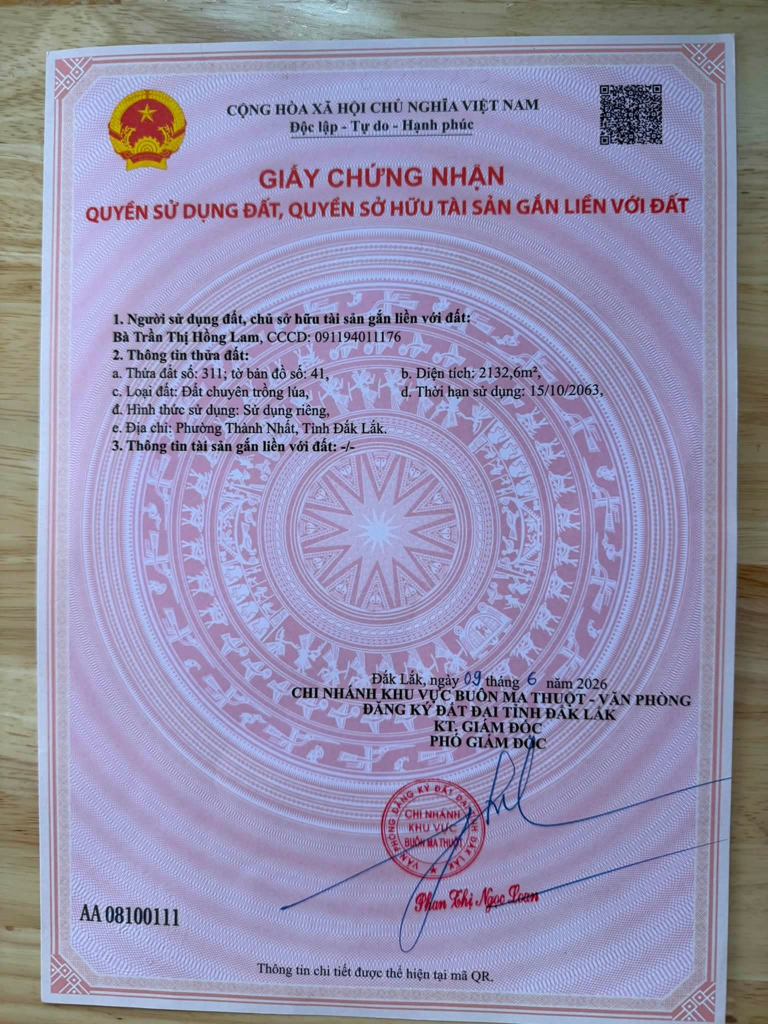 Hai sào ruộng lúa . Nước quanh năm 
Phường Thành Nhất ngày ngã ba Duy hoà 
Giá 3xx . X phổ thông nha các