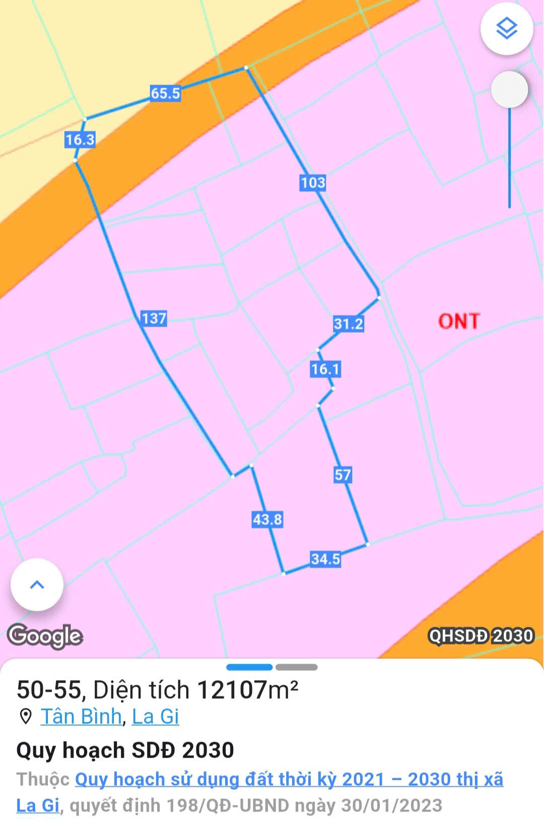 Bán đất 12119m² giá 15 tỷ Phường La Gi