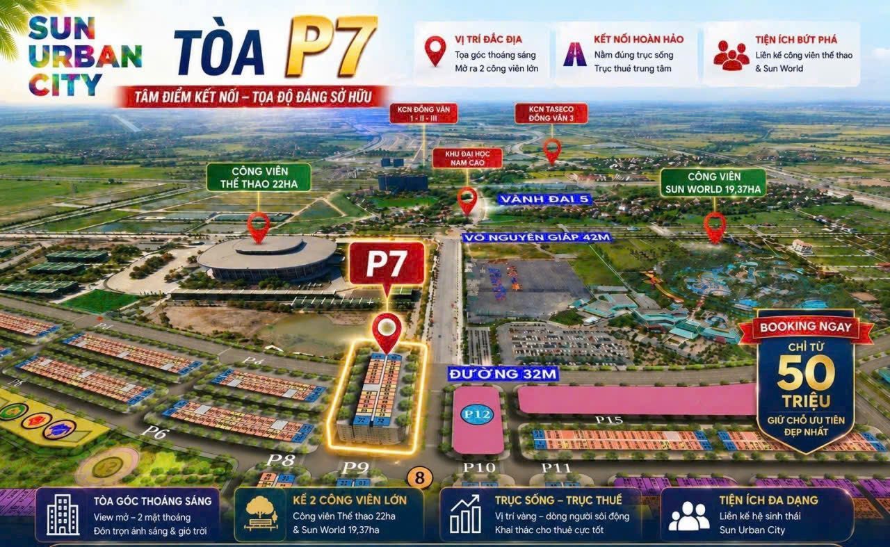 🔥 P7 SUN URBAN CITY- TOÀ CĂN HỘ ĐẸP NHẤT CHÍNH THỨC MỞ BÁN🔥