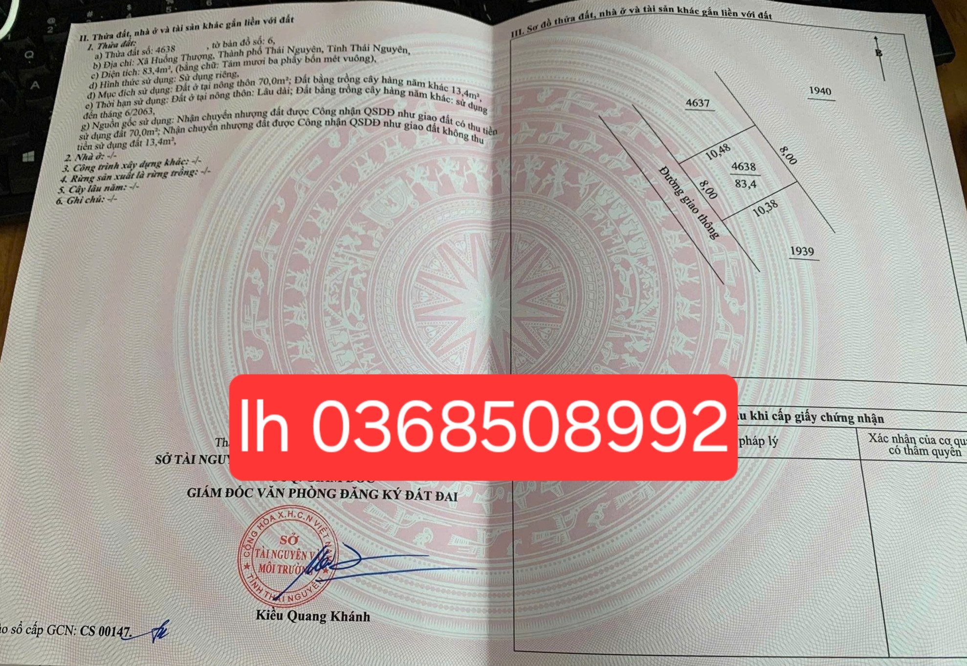 Bán đất 83,4m² ngang 8m giá 1.25 tỷ Phường Linh Sơn