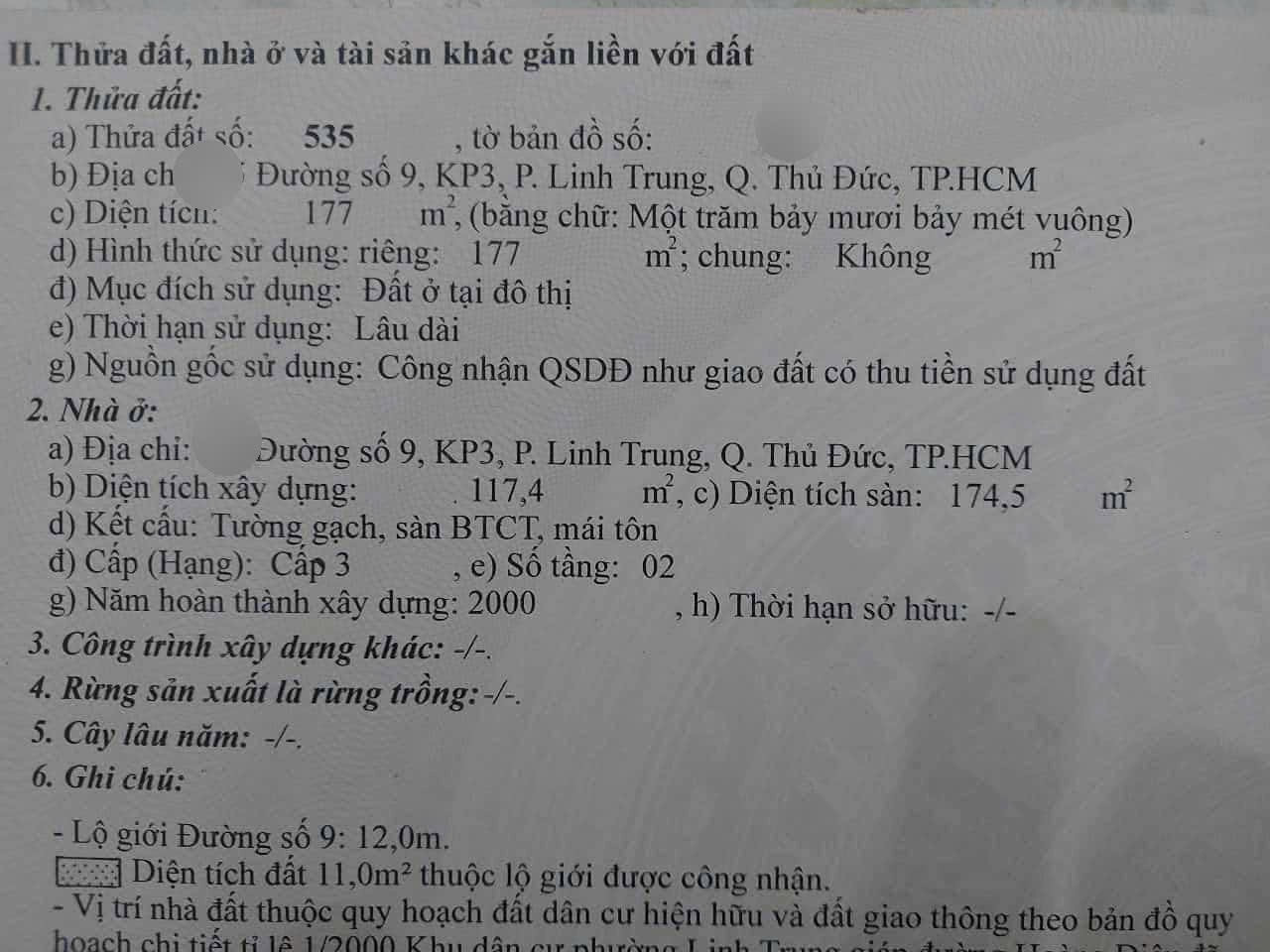 177m đất 17tỷ7  mặt tiền đường số 9 phường Linh Trung - sổ riêng không quy hoạch