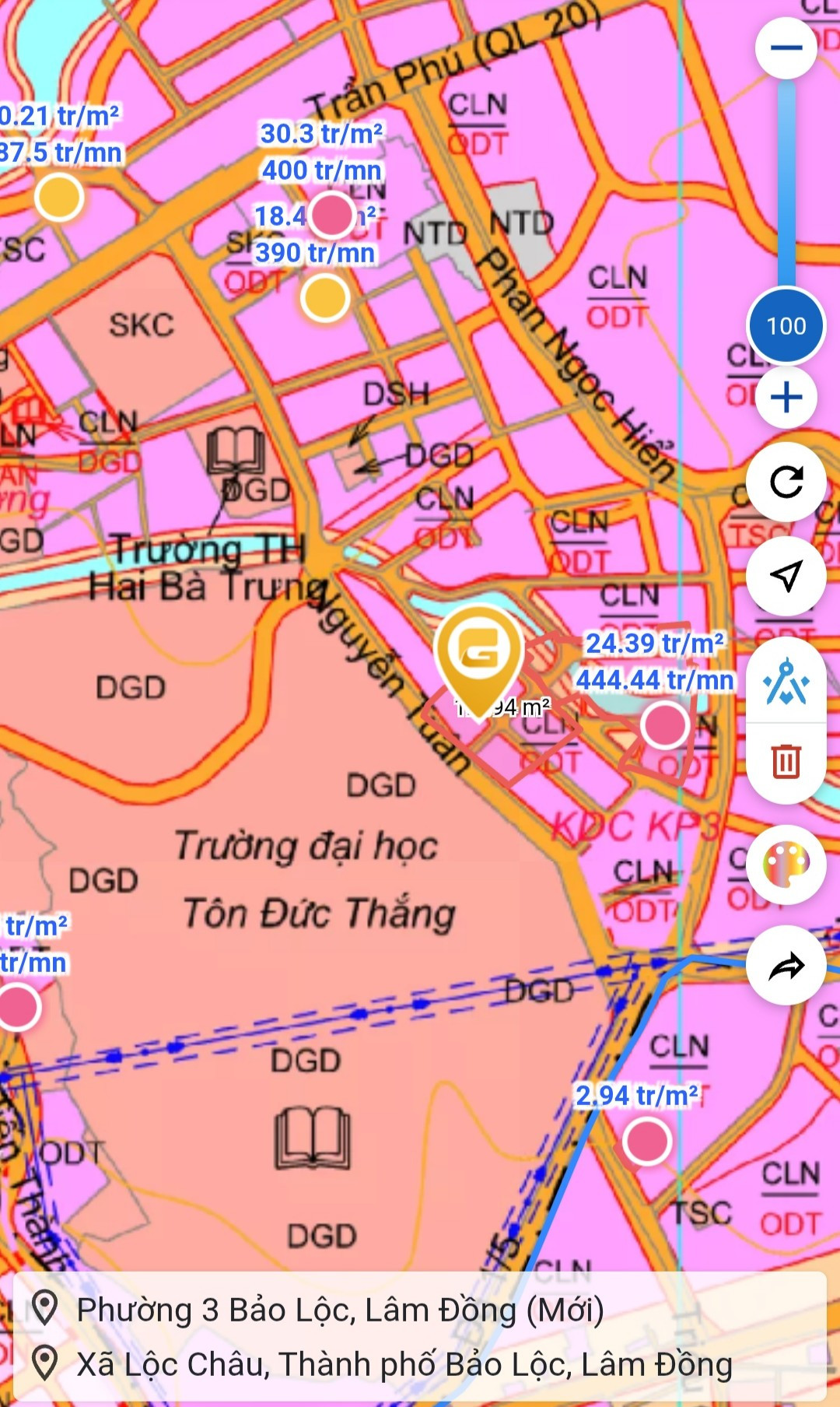 Đất nền thổ cư Khu tái định cư. 90m2 mặt tiền 5m.