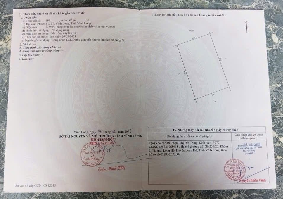Bán đất 131.6m² full thổ cư ngang 5m giá 5.26 tỷ tại Phường Long Châu