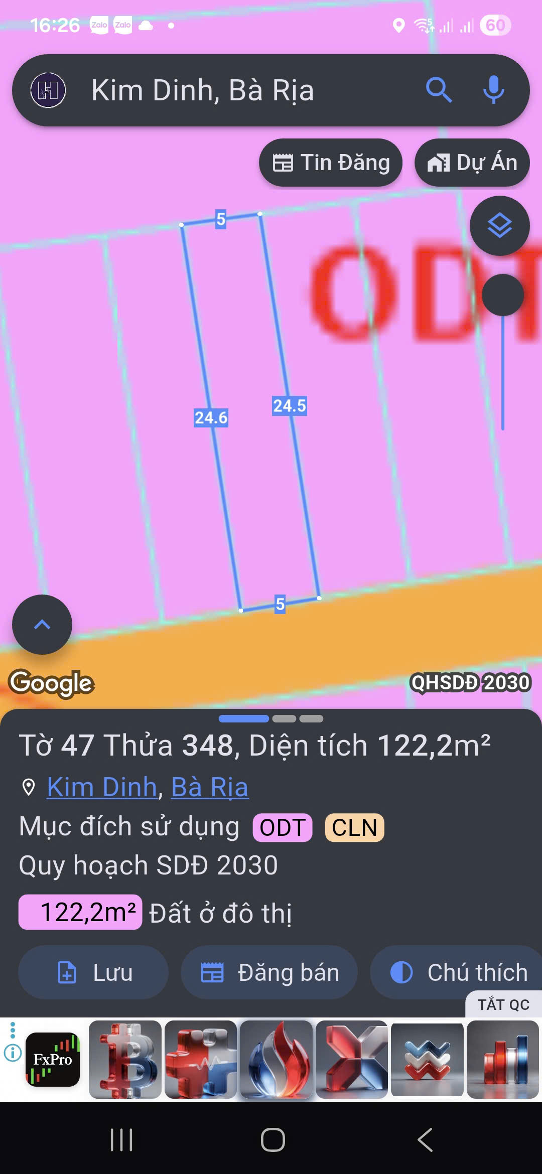 Bán đất 123m² ngang 5m giá 1.79 tỷ Phường Long Hương