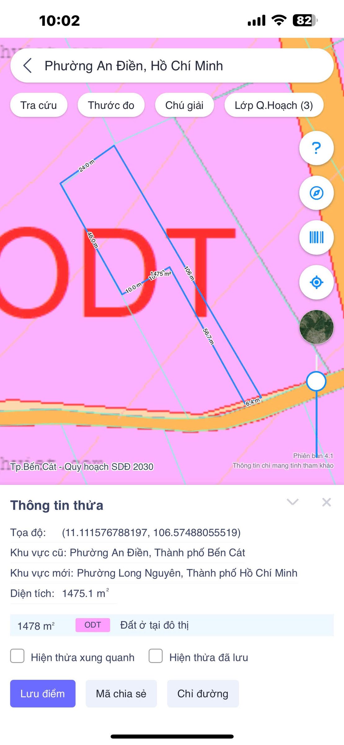 Bán đất 1484.3m² có sẵn 120m² thổ cư ngang 6m giá 3.6 tỷ tại Phường Long Nguyên