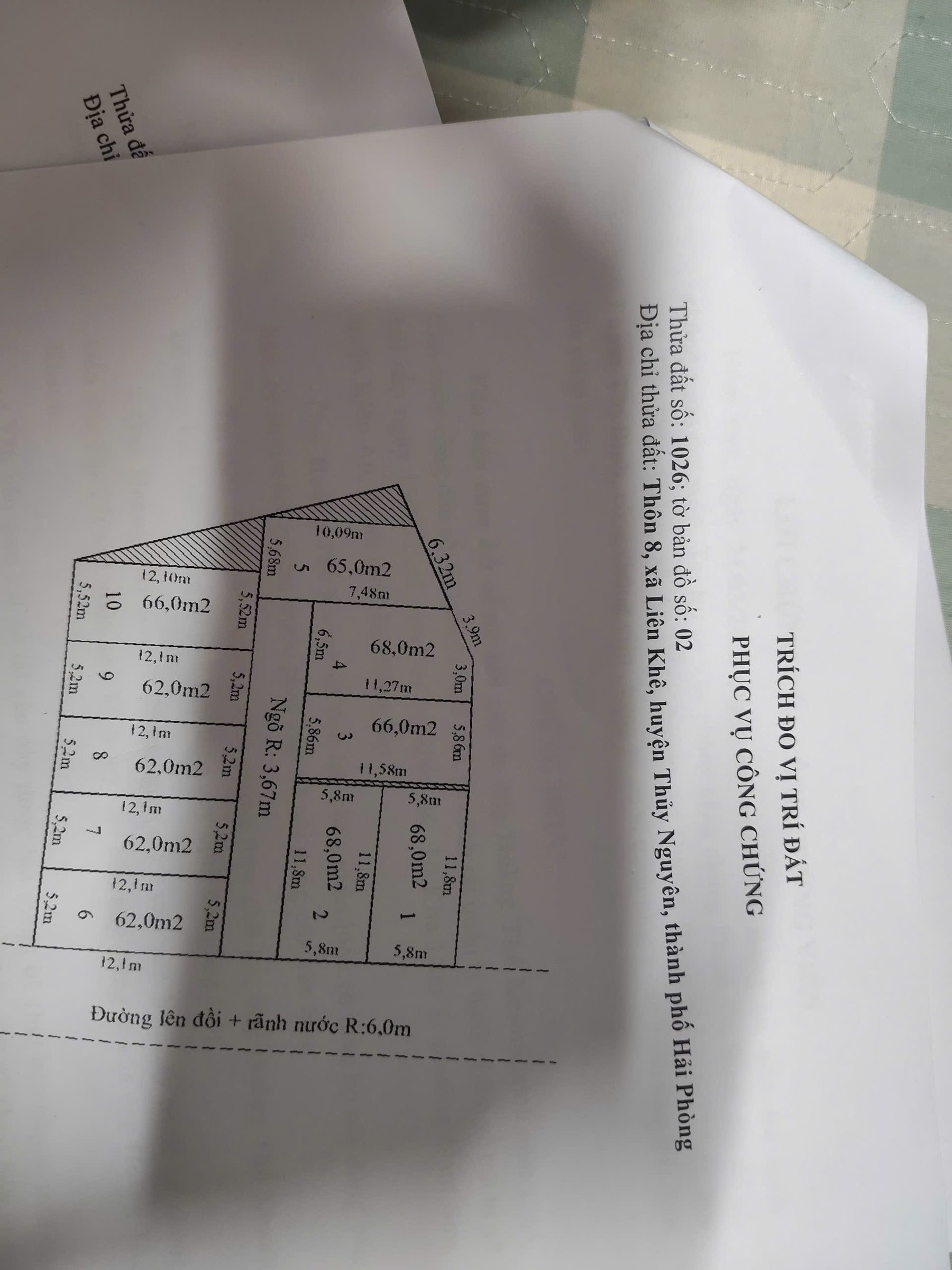 04/2026.Bán đất 62m² full thổ cư ngang 5,2m giá 450 triệu tại Phường Lưu Kiếm( Liên Khê). liên hệ 0362558882