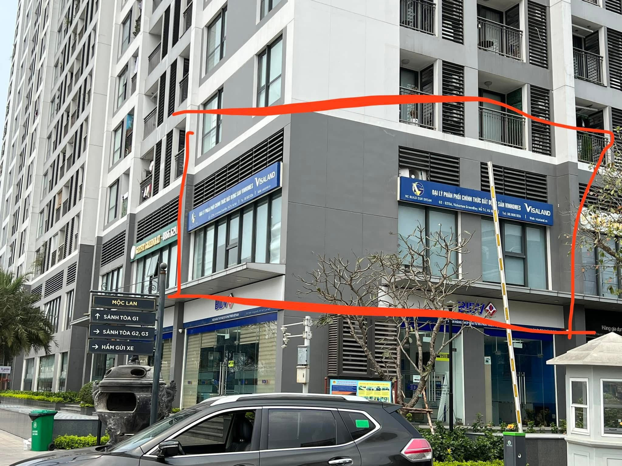 Cho thuê Shophouse tầng 2 tòa G3 Green Bay Mễ Trì căn góc 90m mặt Lương Thế Vinh