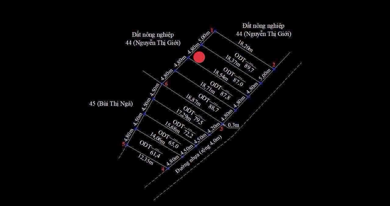 Bán đất 87m² full thổ cư ngang 4,5m giá 1.59 tỷ tại Phường Nam Đồ Sơn (ngõ 4,2m Bàng La, Đồ Sơn cũ)