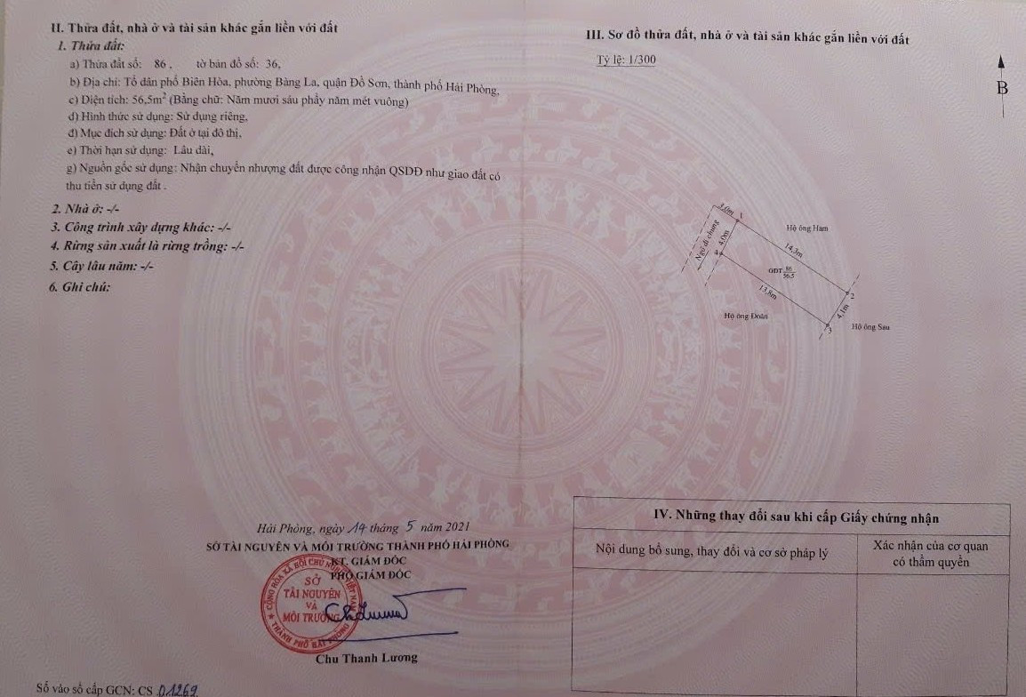 Bán đất rẻ Bàng La 56,5m² full thổ cư ngang 4m giá 895 triệu tại Phường Nam Đồ Sơn