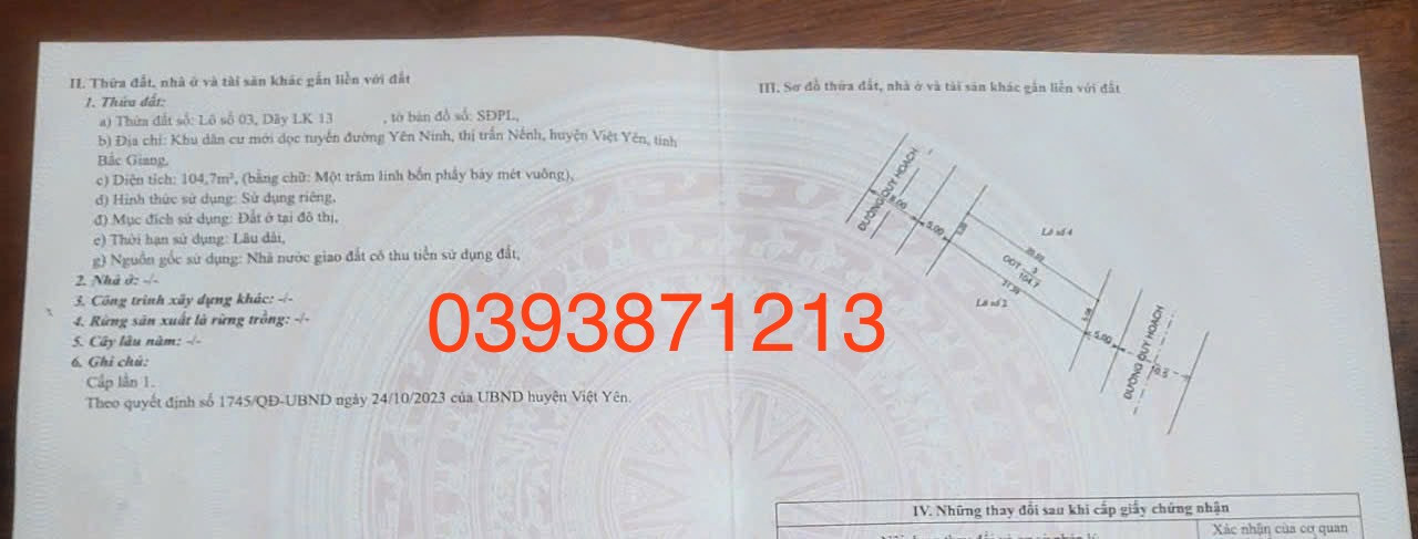 Bán đất 429,5m² ngang 15m giá 45 tỷ Phường Nếnh