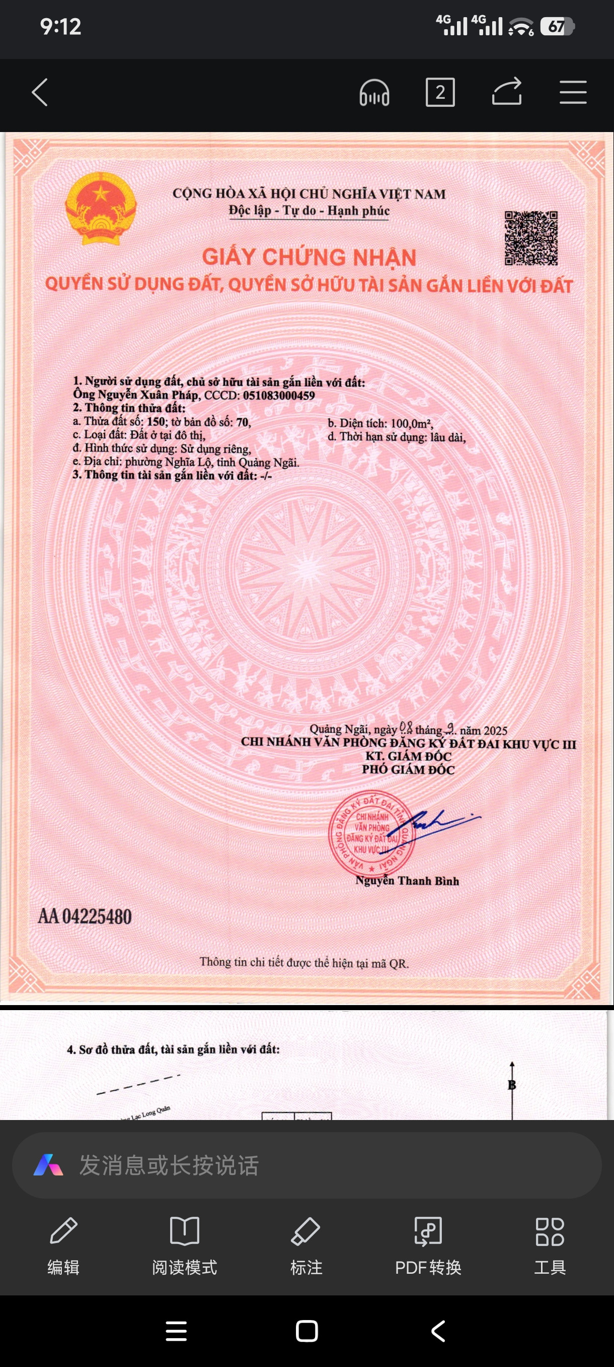 Bán đất 100m² full thổ cư ngang 5m giá 3.4 tỷ tại Phường Nghĩa Lộ