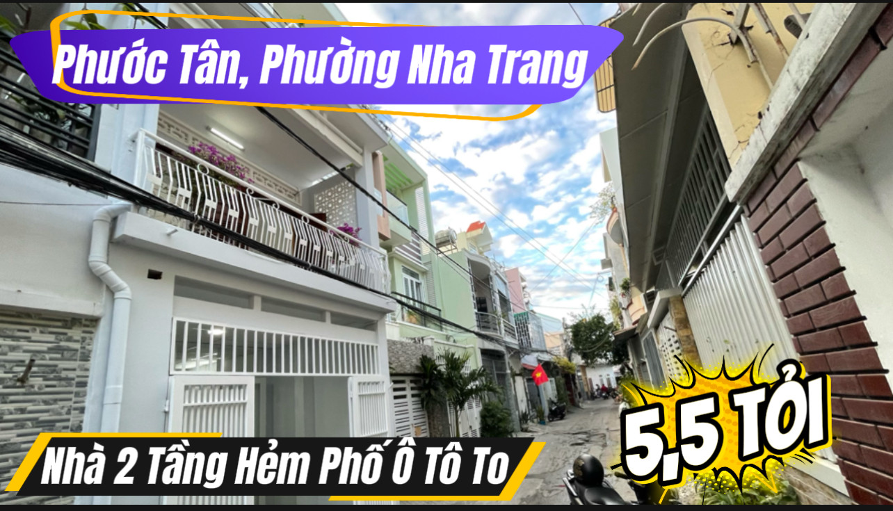 💥 Nhà Ngay Trung Tâm Nha Trang, Quốc Tuấn ( Phước Tân Cũ ) P. Nha Trang | 2 Tầng - Chuẩn Sổ Hoàn Công | DT 51,8m2 / 5,5 tỷ