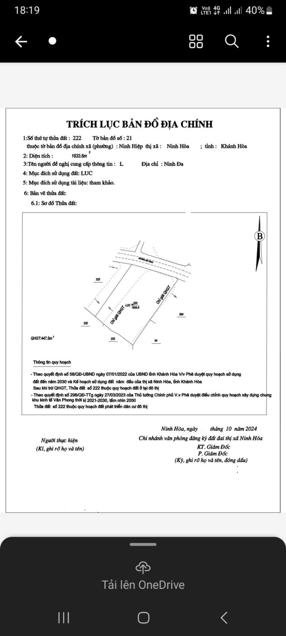 0938.113.403 Bán đất  1636.6m² có 1186m² ODT giá 3 tỷ tại Phường Ninh Hiệp Thị xã Ninh Hòa