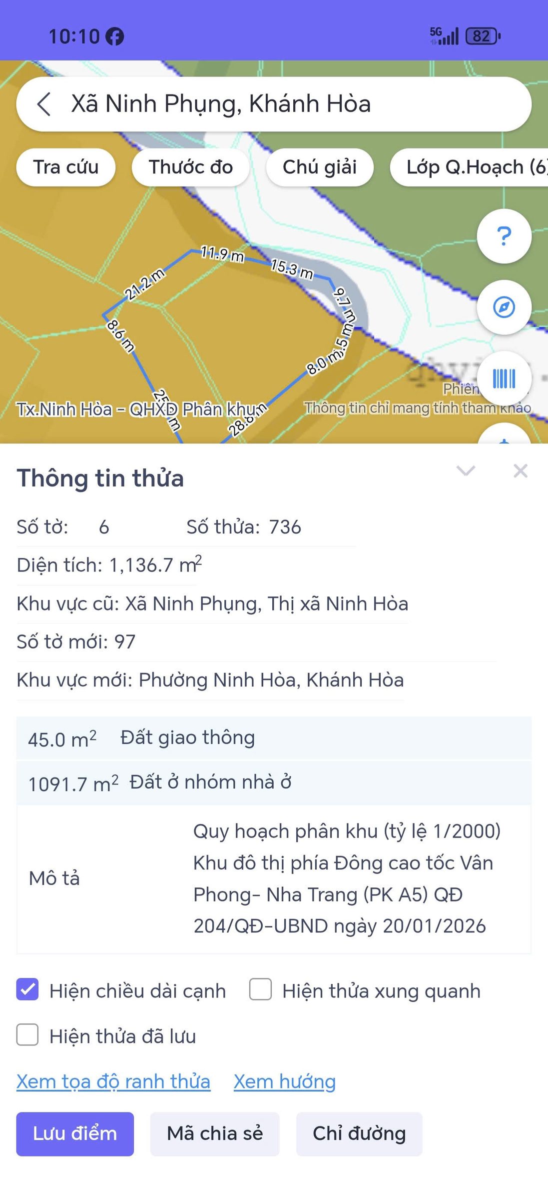 0938114403 Bán đất 242.4m² full thổ cư ngang 11.42m giá 800 triệu tại Phường Ninh Hòa