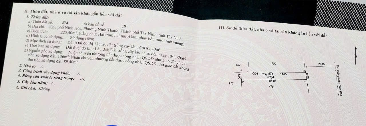 Bán đất 225.4m² ngang 5m giá 3 tỷ Phường Ninh Thạnh