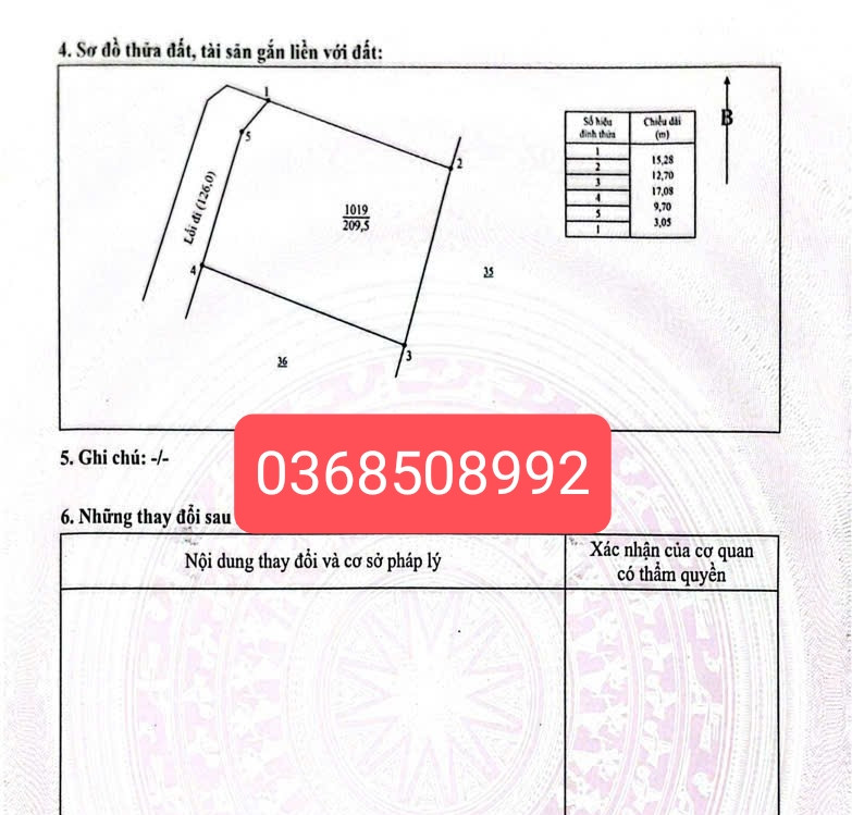 Bán đất 209m² có sẵn 50m² thổ cư ngang 12,7m giá 3.65 tỷ tại Phường Phan Đình Phùng