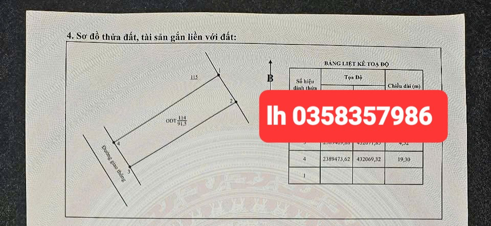 Bán đất 91.5m² ngang 4.97m giá 3 tỷ Phường Phan Đình Phùng