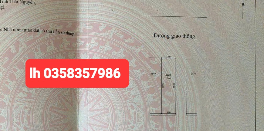 Bán đất 100m² ngang 5m giá 1.6 tỷ Phường Phổ Yên