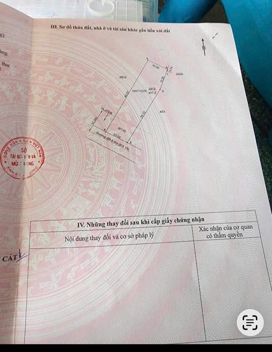 Bán đất 426.2m² có sẵn 100m² thổ cư ngang 10m giá 3 tỷ tại Phường Phú An