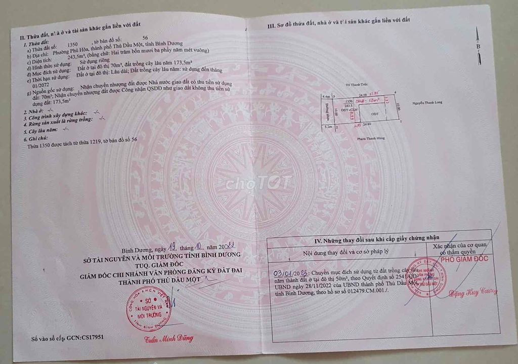 cần bán lô đất hẻm 453 phú hoà tdm bình dương