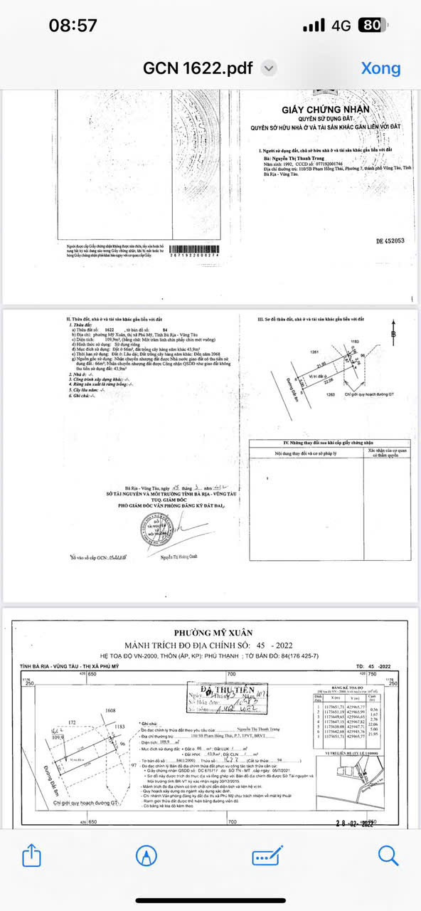 Bán đất 109,9m² ngang 5m giá 1.36 tỷ Phường Phú Mỹ