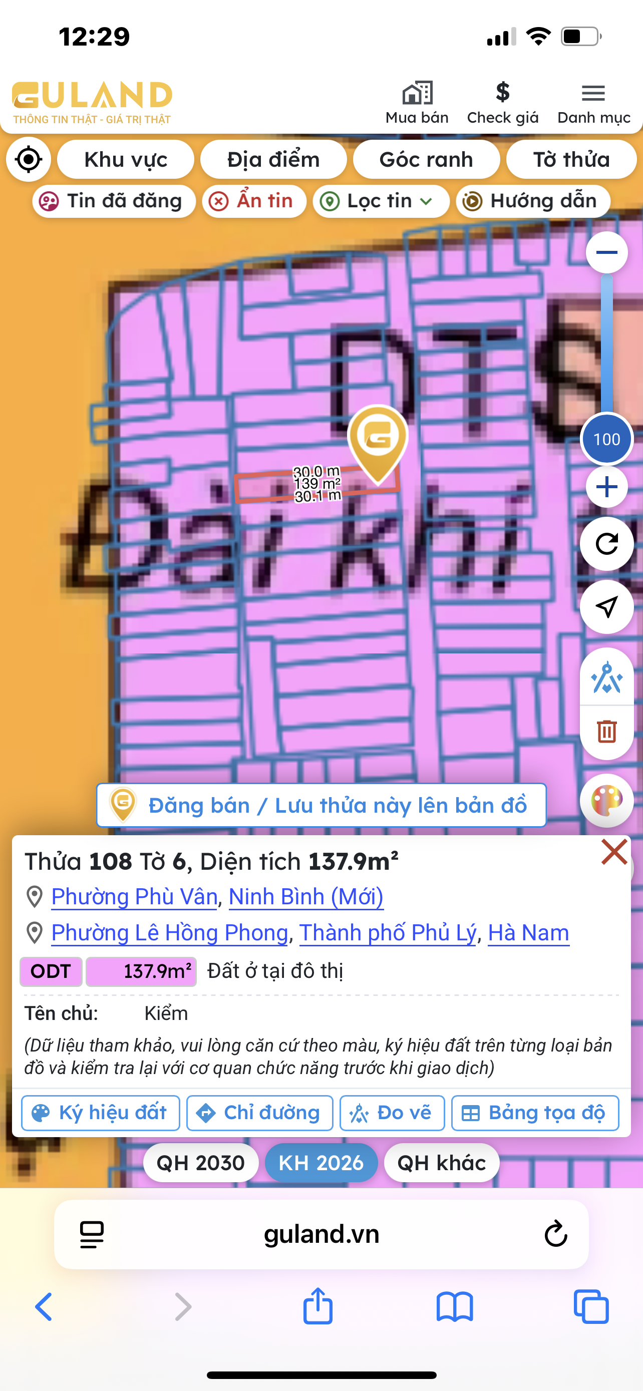 Bán nhà 137.9m² full thổ cư ngang 4.7m giá 3.87 tỷ tại Phường Phù Vân