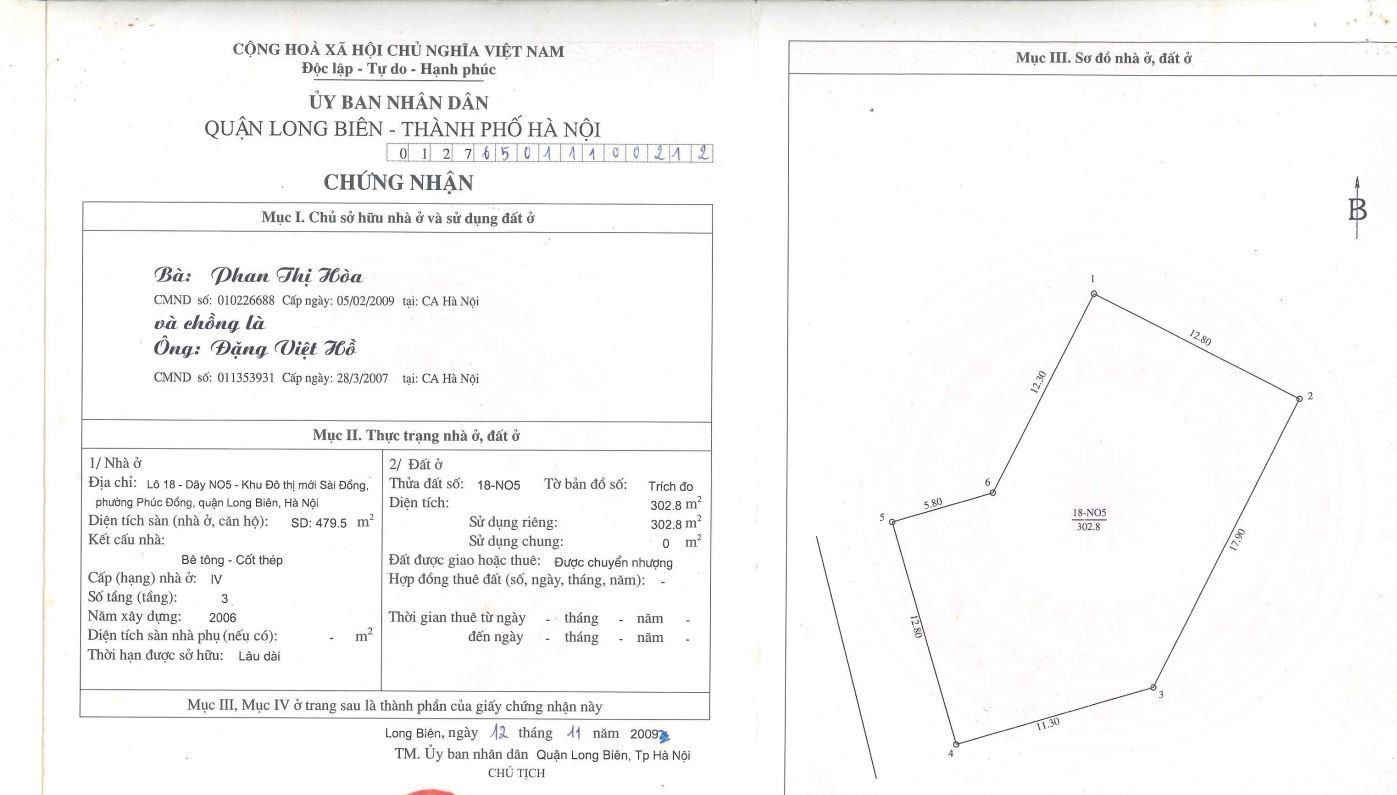 Bán nhà 302,8m² full thổ cư ngang 12,8m giá 82 tỷ tại Phường Phúc Lợi