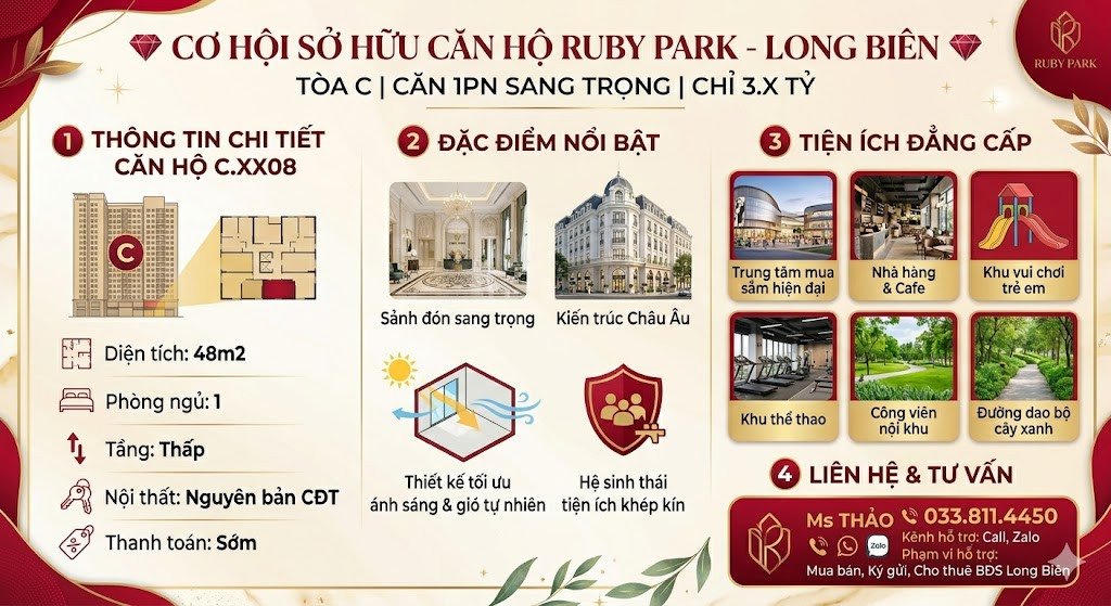 Sẵn căn hộ cc Ruby Park cần chuyển nhượng GẤP!