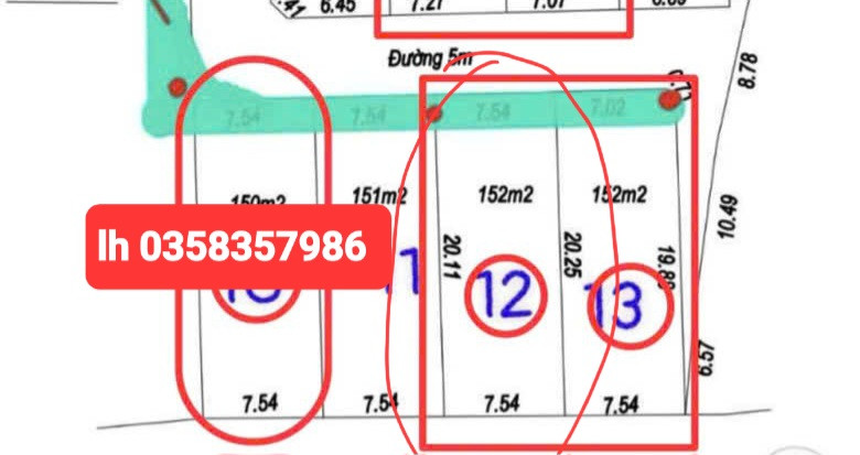 Bán đất 152m² ngang 7.54m giá 430 triệu Phường Phúc Thuận