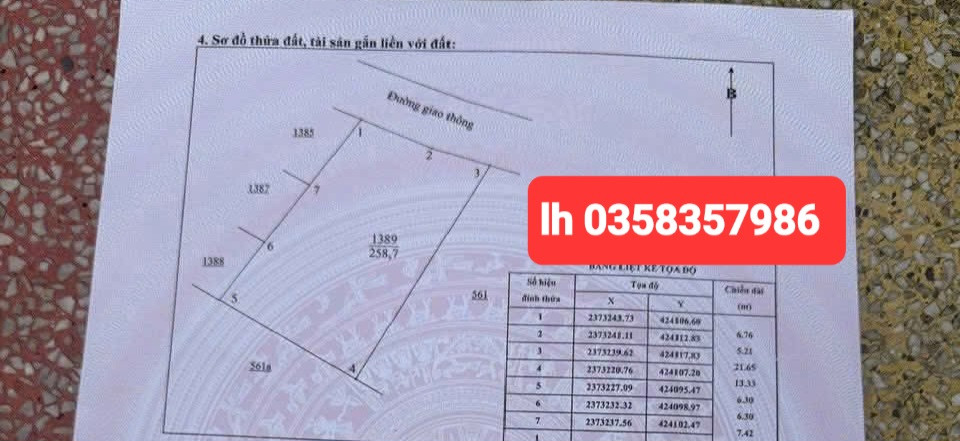 Bán đất 258.7m² ngang 11.97m giá 970 triệu Phường Phúc Thuận
