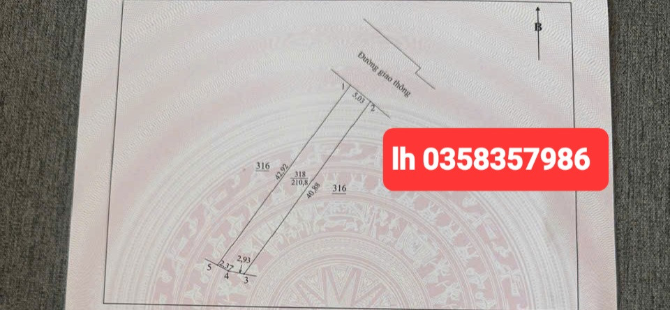 Bán đất 210.8m² ngang 5.03m giá 900 triệu Phường Phúc Thuận