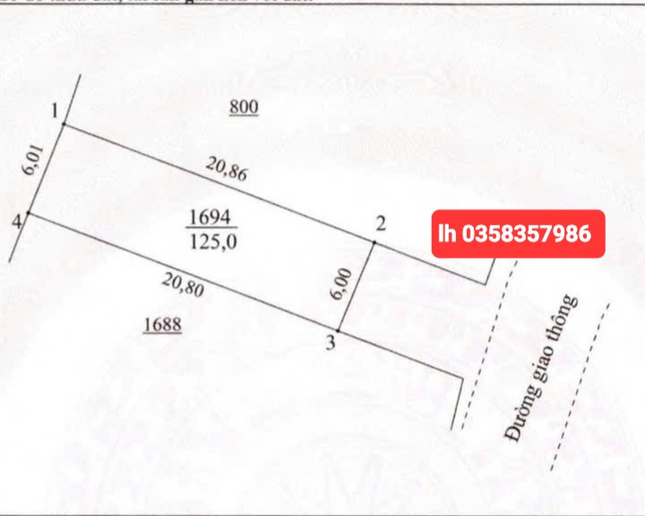 Bán đất 125m² ngang 6m giá 1.29 tỷ Phường Phúc Thuận