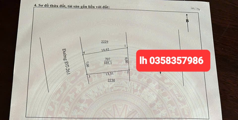 Bán đất 105.1m² ngang 8m giá 1.43 tỷ Phường Phúc Thuận
