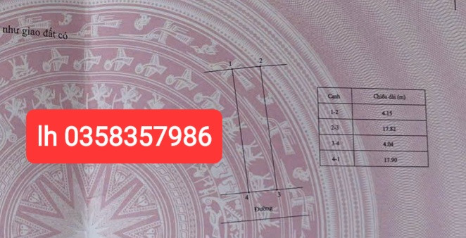 Bán đất 73m² ngang 4.04m giá 3.85 tỷ tại Phường Phúc Yên
