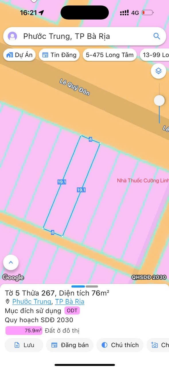 căn nhà 1 Trệt 2 Lầu, đường Lê Quý Đôn, Phường Phước Trung, Trung Tâm TP Bà Rịa