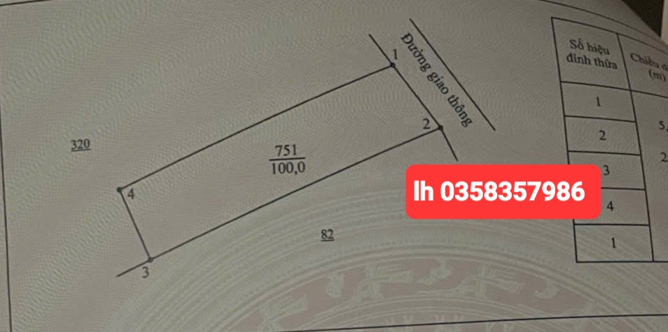 Bán đất 100m² ngang 5m giá 1.35 tỷ Phường Quan Triều