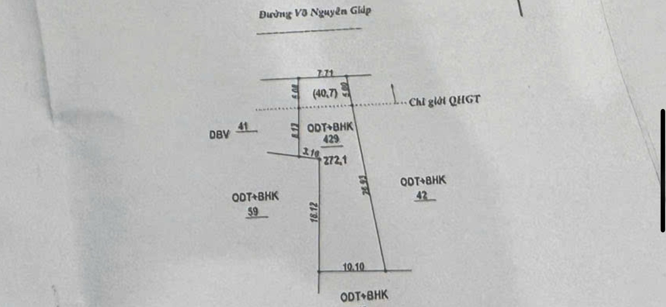 Đất chính chủ mặt tiền đường võ nguyên giáp
