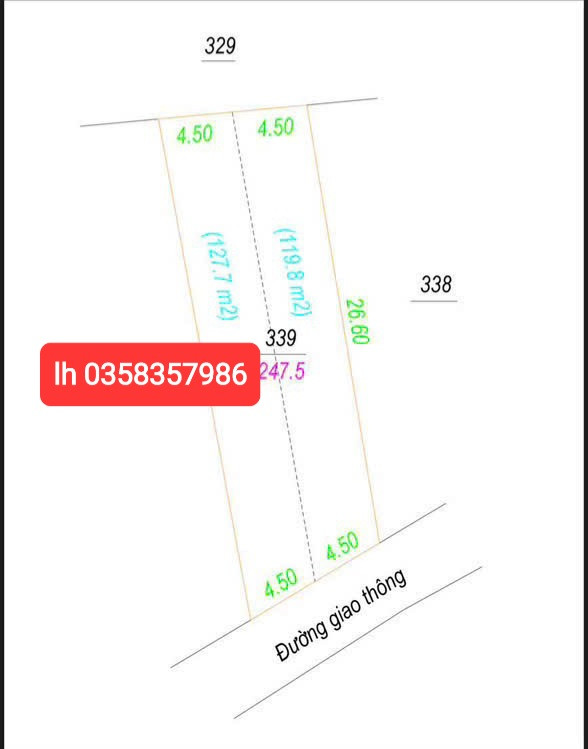 Bán đất 119m² ngang 4.5m giá 2.27 tỷ Phường Quyết Thắng