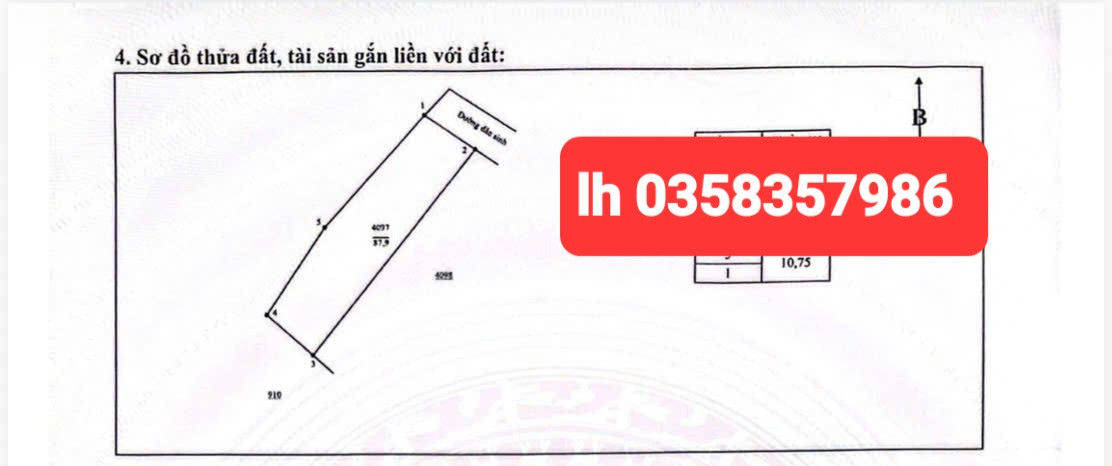 Bán đất 87.9m² ngang 4.45m giá 2.75 tỷ Phường Quyết Thắng
