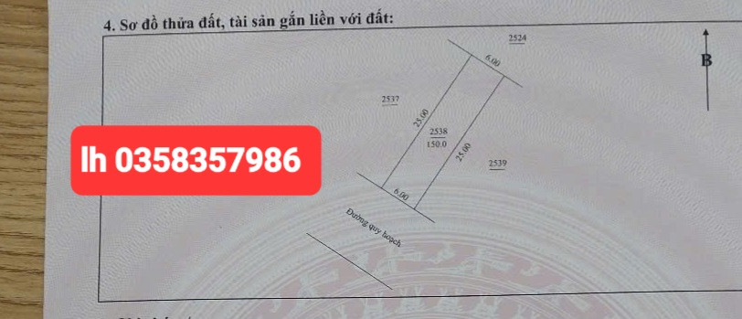 Bán đất 150m² ngang 6m giá 4.55 tỷ Phường Quyết Thắng