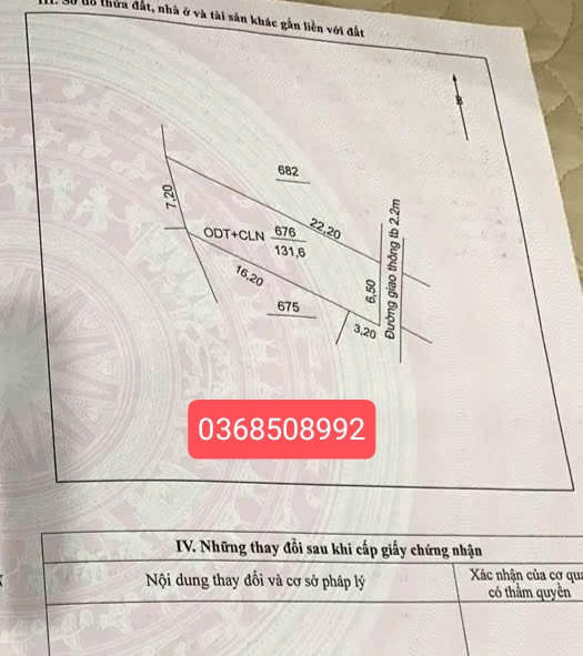 Bán đất 131,6m² ngang 6,5m giá 1.08 tỷ Phường Quyết Thắng