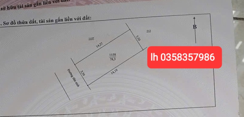 Bán đất 78.3m² full thổ cư ngang 5.5m giá 1.78 tỷ tại Phường Quyết Thắng