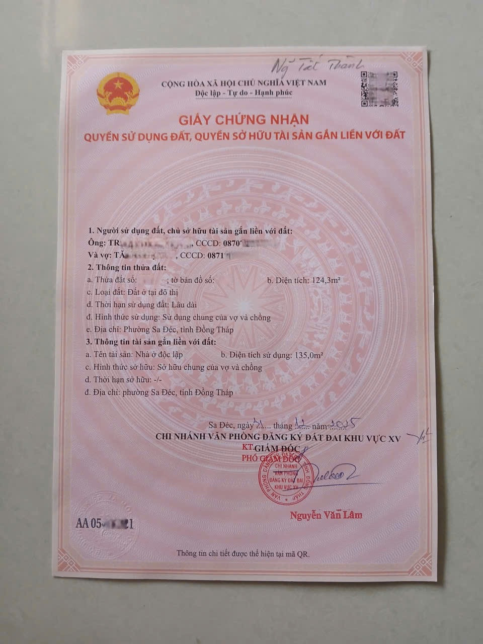 Bán nhà mặt phố Nguyễn Tất Thành, TP. Sa Đéc, Đồng Tháp. DT 124m2, 3PN. Sổ hồng. Giá 4.5 Tỷ.