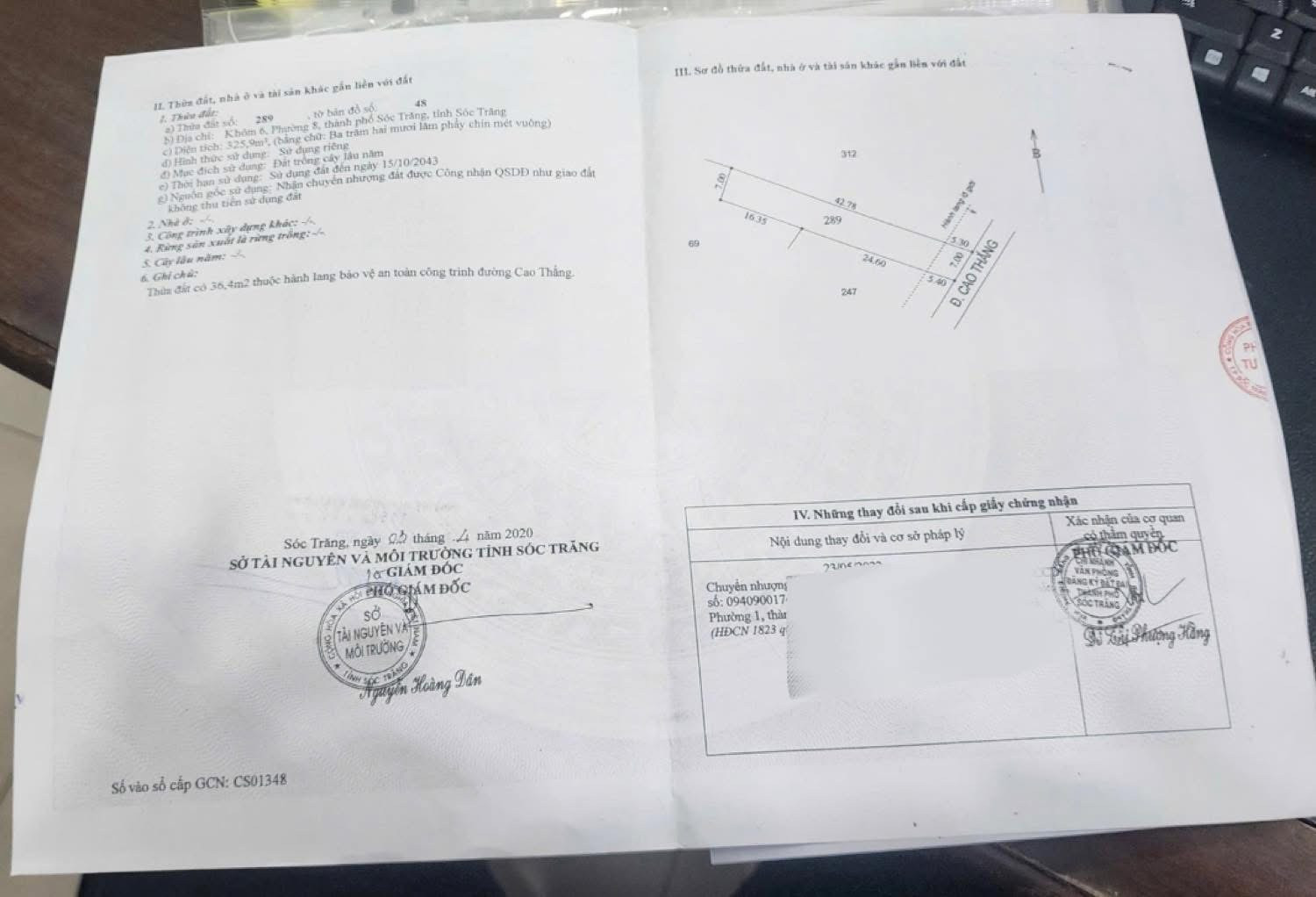 Bán đất Cao Thắng nhỏ 328m² ngang 7m giá 800 triệu Phường Sóc Trăng