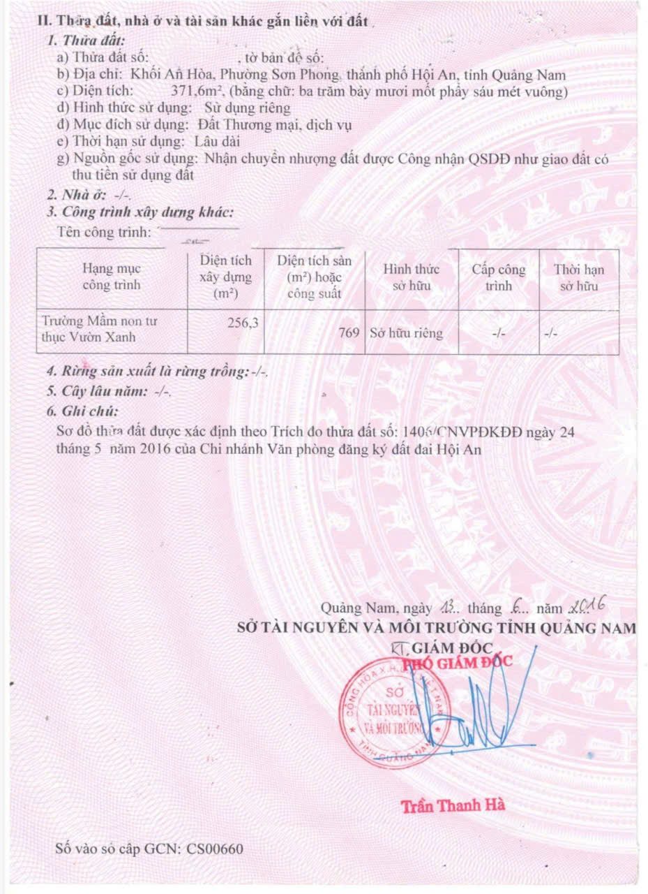 📌📌📌LÀM VIỆC TRỰC TIẾP GIÁ TỐT !!! Bán trường khối Ánh Hòa, Hội An