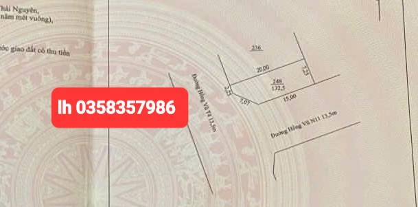 Bán đất 132.5m² ngang 7.25m giá 3.51 tỷ Phường Sông Công