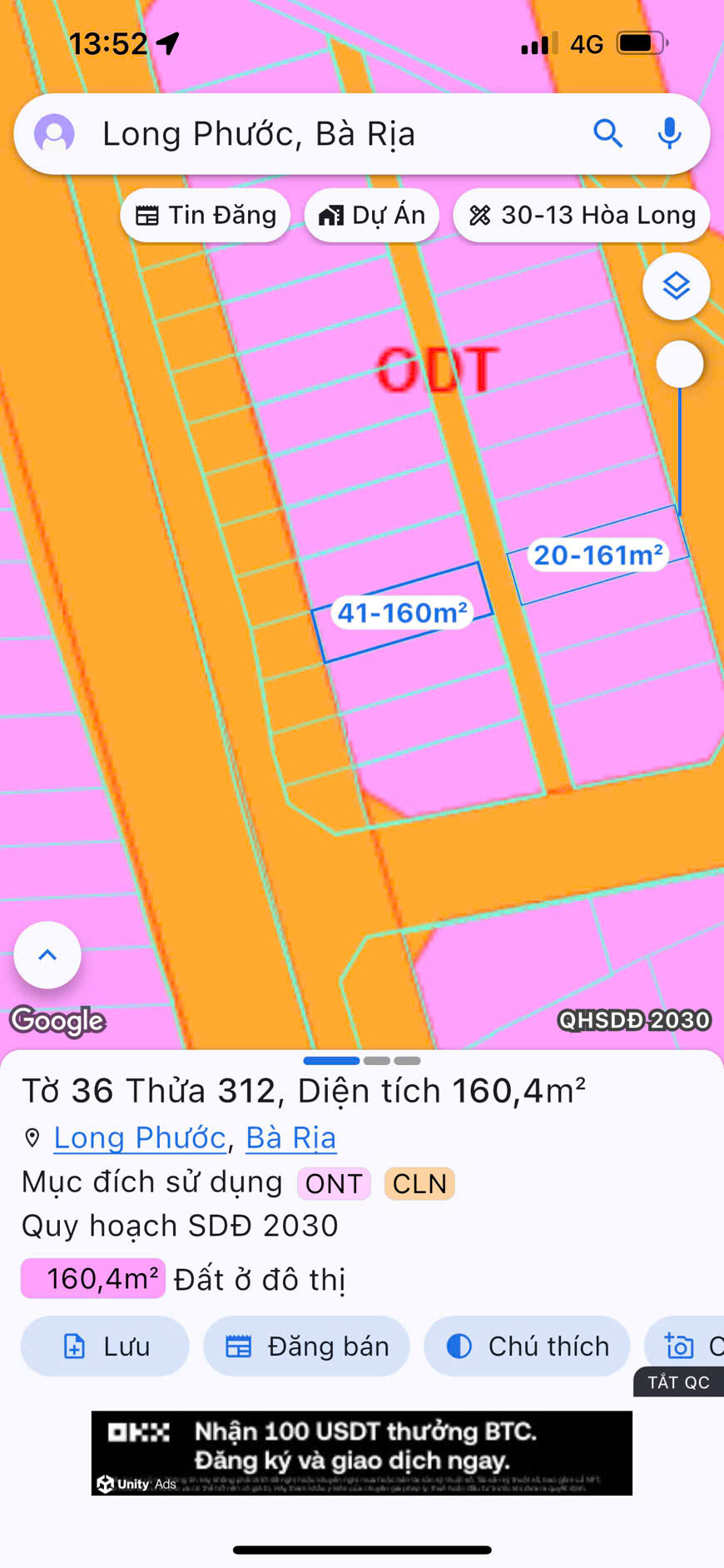 Bán đất 160m² có sẵn 80m² thổ cư ngang 7m giá 4.35 tỷ tại Phường Tam Long