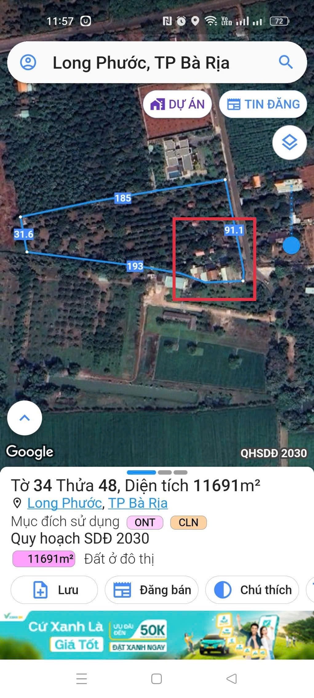 Bán Đất 11691m² thổ cư 300m² giá 29.23 tỷ tại Phường Tam Long TP. Hồ Chí Minh